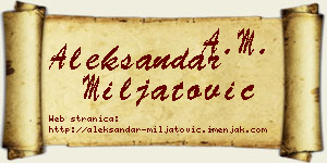 Aleksandar Miljatović vizit kartica